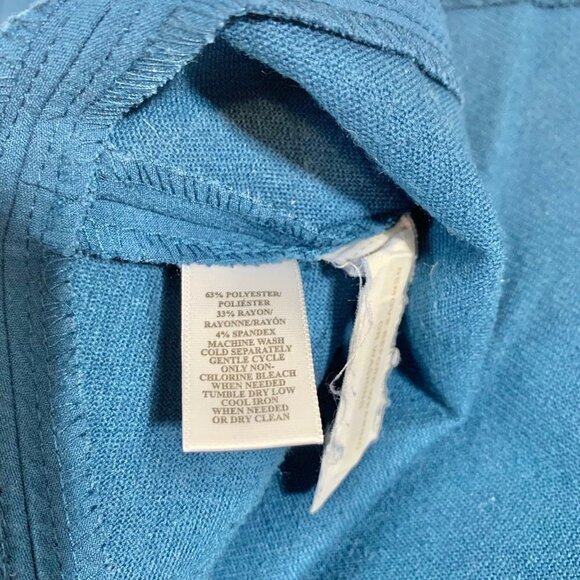 LOFT blue stretch unlined elastic stretch waist zipper close mini skirt - Picture 6 of 8